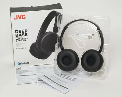 New JVC HA-S35BT-B Bluetooth Wireless Headphones , 17 hour battery life , Black - Image 1 of 4