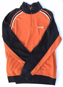 Tommy Hilfiger 1/4 Zip Orange Sweatshirt Pullover Jacket Mens Large L - Picture 1 of 6