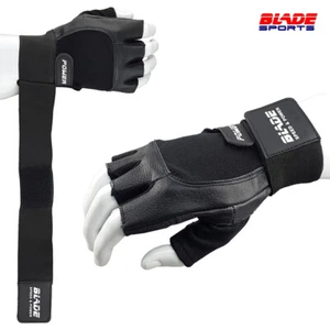 Weight Lifting Gloves Wrist Support Gym Gloves Men Women Leather Fitness Workout - Picture 1 of 7