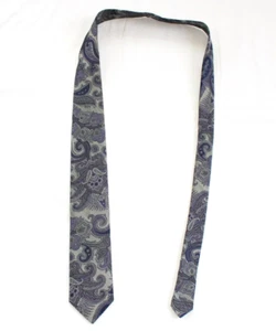 $125 New JZ Gallery Collection Silk PAISLEY Neck Tie EXTRA LONG Purple Silver - Picture 1 of 9