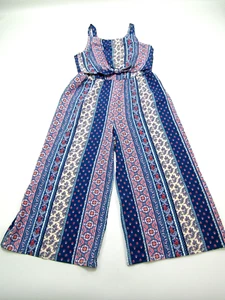 Knitworks Jumpsuit Romper Girls Size 14 Floral Bow Tie Accent Paisley Boho NWT - Picture 1 of 11