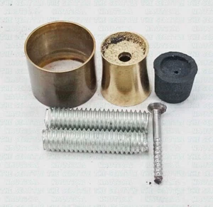Chrome Only One Stud Brass Spare Rubber Tip For Walking Stick Parts Handmade New - Picture 1 of 10