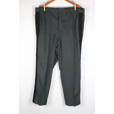 Vintage Mens Forest Dark Green Uniform Army Police Trousers Slacks Pants 38 x 28 - Image 1 of 4