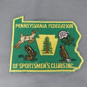 Pennsylvania PA Federation of Sportsmen's Club Inc. Cutout Cloth 3"x4" Patch - Picture 1 of 2
