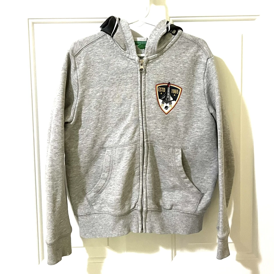 Sudadera con Capucha United Colors Of Benetton Boys Gris Cohete Algodón Cremallera, 6-7 Y Foto 1 de 4