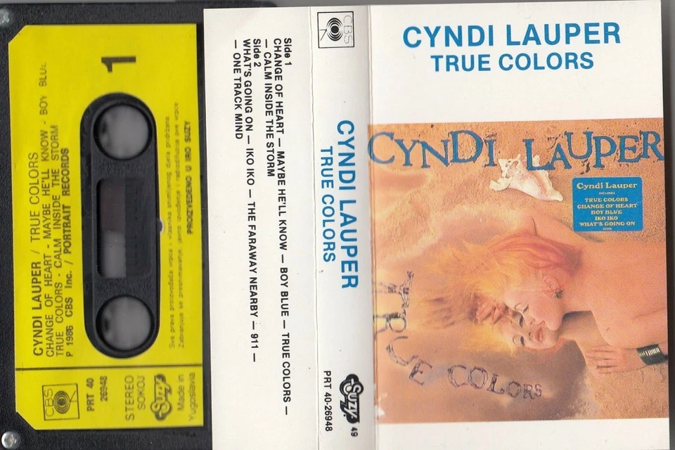 CYNDI LAUPER TRUE COLORS  CASSETTE TAPE YUGOSLAVIA - Image 1 of 1