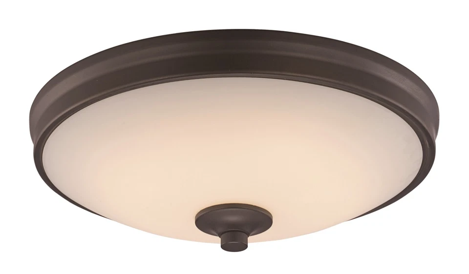 Oil Rubbed Bronze White Opal Glass LED Flush Mount Ceiling Light 11" - Image 1 of 1