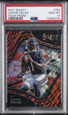 2021 PANINI SELECT TIGER PRIZM #350 JUSTIN FIELDS PSA 10 - Image 1 of 2