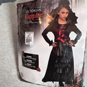 RUBIE'S Youth Victorian Vampire Costume Halloween Dress Up Size Medium 8-10 - Picture 1 of 11