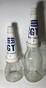 Ampol GT Oil Bottles X2 (1L + 500ml) Vintage Oil & Petrol Vintage Collectables - Picture 1 of 11