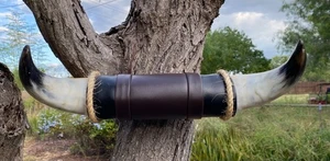 MONTIERTES STEER BULL HÖRNER COWBOY HORN LONGHORNS 18 ZOLL BREIT LANG #12 - Bild 1 von 6