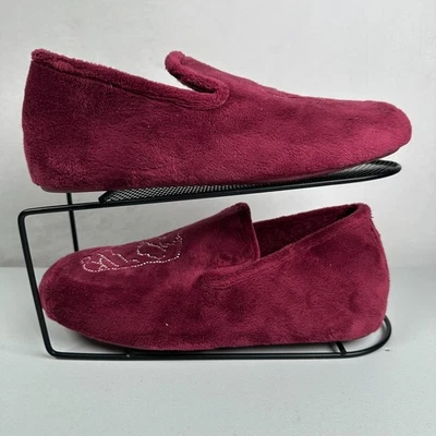 Hush Puppies Fluffy Slippers Womens Size EU 40 Red Slip On Winter Foot Warmer - image 1 of 4