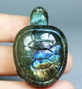 Piedra de cristal de cuarzo labradorita natural tallada tortuga Reiki muestra de curación - Imagen 1 de 10