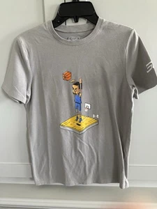 T-shirt Under Armour Steph Curry grigia stampa grafica bambino taglia YMD - Foto 1 di 3