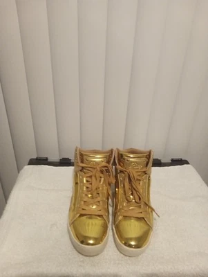 Tenis para mujer pastelería con cordones dorados brillantes talla 9 Foto 1 de 4