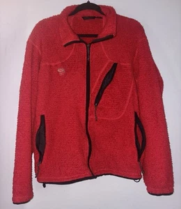 Mountain Hardwear Red Fleece Jacket Full Zip Multi Pockets Men Or Unisex L - Picture 1 of 12