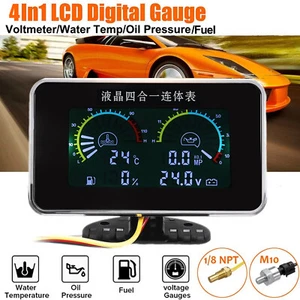 Car Digital Oil Pressure Voltmeter Water Temperature Fuel Gauge with Sensor Z8L7 - Foto 1 di 10