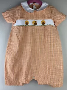 Vive La Fete Collection Bebe Size 24Months 1 Piece Smocked Turkeys Thanksgiving - Picture 1 of 9
