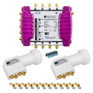 Digital SAT PMSE Multiinterruptor Multiswitch 2 Sat 9/8 + Quattro LNB FULL HD 3D 4K - Imagen 1 de 7