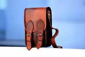 Bolso Bandolera Móvil Mensajero de Cuero Genuino Unisex Bolso de Hombro - Imagen 1 de 8