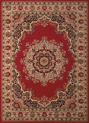 Red Bordered Circles Flowers Medallion Runner 851-10130 - Aprx 2' 3" x 7' 2" - Image 1 of 3