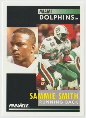 1991 Pinnacle Football #240 Sammie Smith - Miami Dolphins - Image 1 of 2