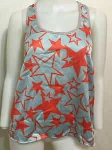 NUEVA CAMISETA SIN MANGAS CELESTIAL ELEGANTE SATINADA ESTRELLA ESPALDA DEPORTIVA PEQUEÑA - Imagen 1 de 5