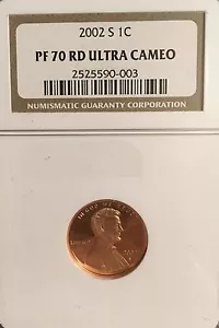 2002-S LINCOLN CENT - NGC PF 70 Red Ultra Cameo - Picture 1 of 2