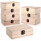 16 pièces boîtes en bois inachevées avec couvercle à charnières boîte en vrac en bois pour artisanat ré...