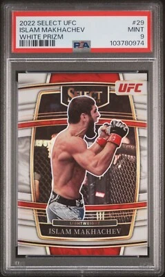 2022 Panini Select UFC - Concourse White /75 Prizm #29 Islam Makhachev PSA 9 - Image 1 of 2