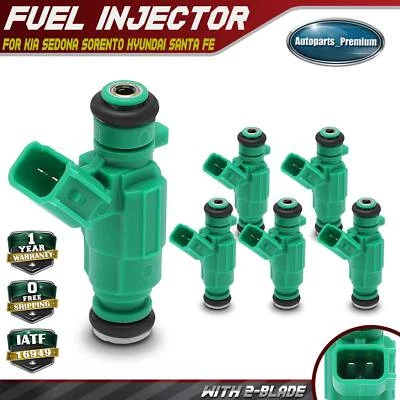 6x Inyector de combustible para Kia Sedona 2011-2012 2014 Sorento Hyundai Santa Fe V6 3,5 L Foto 1 de 4