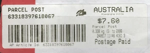 ALEXANDRA HILLS, QLD 4161 used AUSTRALIA PARCEL POST $7.60 label 24/08/2017 - Picture 1 of 1