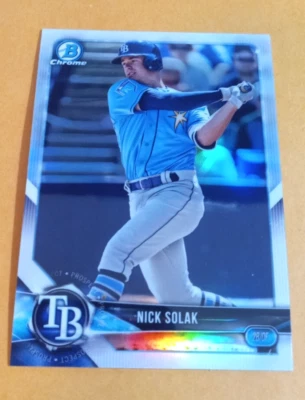 2018 Bowman Draft Nick Solak RC #BDC-46 Chrome Refractors - Tampa Bay Rays - Image 1 of 2