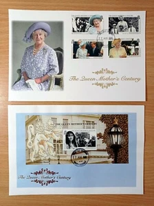 Queen Elizabeth the Queen Mother 100th birthday - South Georgia 2 x FDCs - Picture 1 of 1