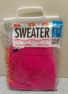 Vintage HARTZ Wear Acryl HUNDEPULLOVER Rollkragen Medium Made in USA Fuchsia Neu aus altem Lagerbestand - Bild 1 von 7