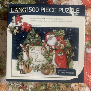 LANG Susan Winget The Magic of Christmas 500 Piece Santa Jigsaw Puzzle Complete - Picture 1 of 8