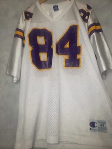 Camiseta deportiva blanca vintage de los Minnesota Vikings Randy Moss Champion talla 44 grande para hombre - Imagen 1 de 9