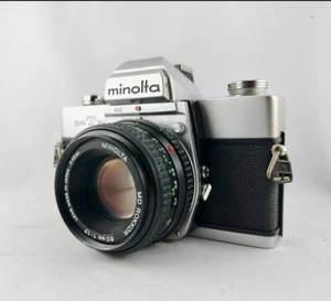 Minolta SRT303 SLR Kamera mit Minolta MC Rokkor-Pf 50mm Objektiv Camera Vintage - Bild 1 von 5