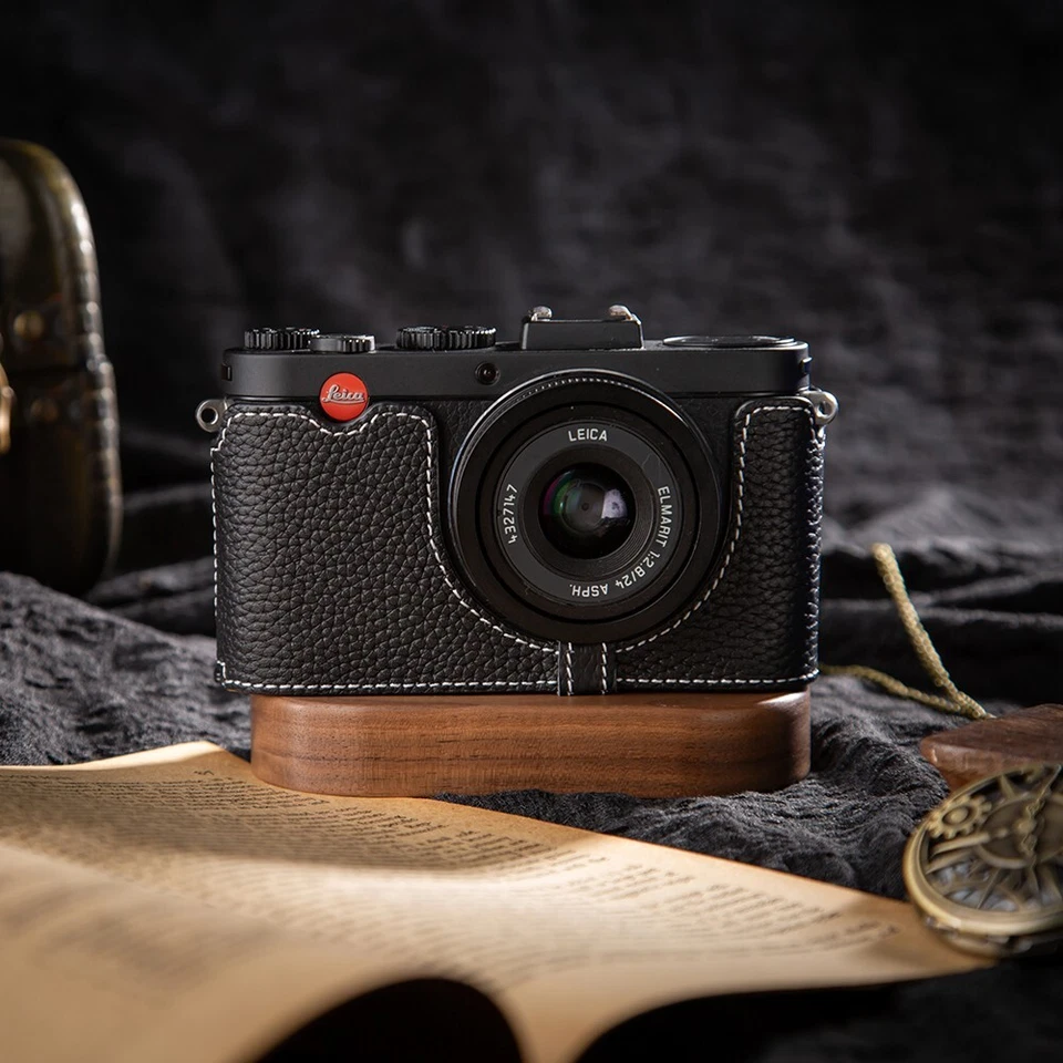 Para Leica X-E Tipo 102 X2 X1 Hecho a Mano Cuero Real Media Cámara Estuche Bolsa Cubierta Foto 1 de 1