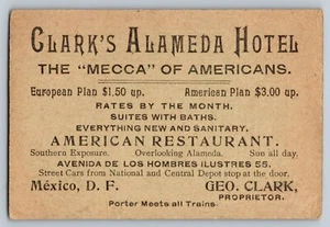 Vintage Clarks Alameda Hotel Werbekarte Mexiko - "MEKKA" der Amerikaner - Bild 1 von 2