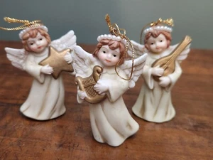 3 MUSICAL ANGEL ORNAMENTS - Picture 1 of 6