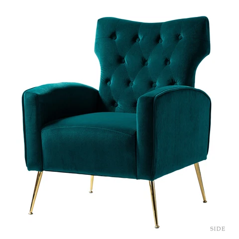 Karat Home Abadiana Accent Chair - Teal  MSRP $599.00 Cover