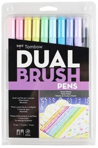 Tombow Doble Cepillo Plumas PALETA PASTEL 56187 Juego Fino de 10 piezas ¡NUEVO! - Imagen 1 de 8
