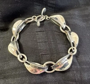 robert lee morris sterling silver modernist concave link bracelet size 8.25in - Picture 1 of 12