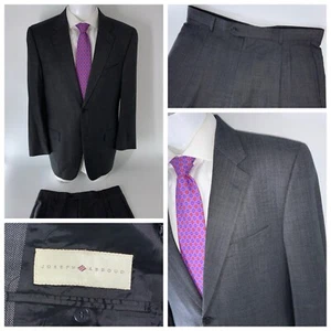 Joseph Abboud Suit 41R Gray Check Super 120s 34x27 Pleated 2B NV USA YGI N5-117 - Picture 1 of 22