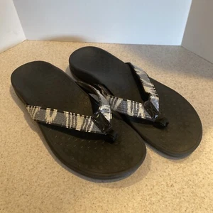 Vionic Tide Damen-Zehenstegsandale Flip-Flop Zebra s/w durchsichtige Pailletten Größe 10 - Bild 1 von 3