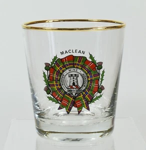 Vintage Clan Whisky Whiskey Glass ~ Maclean - Foto 1 di 1