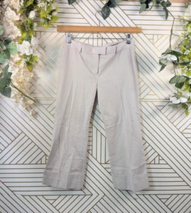 TAHARI Women's Y2K Cropped Capri Trousers Pants Cuffed Pin Striped Cotton Size 4 - Picture 1 of 5