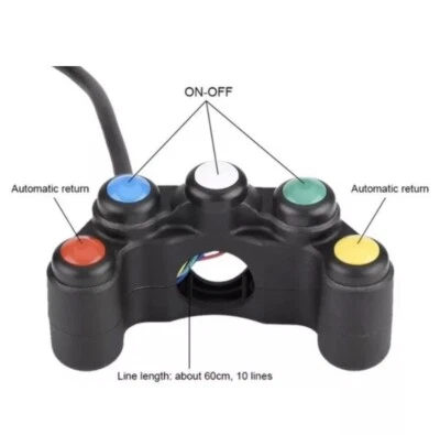 PULSANTIERA MOTO RACING SX 5 BOTTONI IN ABS PULSANTIERA MOTO GP NEW - Imagen 1 de 4