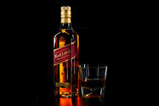 Walker Bottle of Red Whiskey Drinking Glass Art Wall Decor - POSTER 20x30